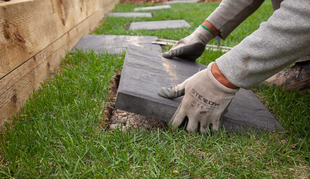 How to adjust a stepping stone height.